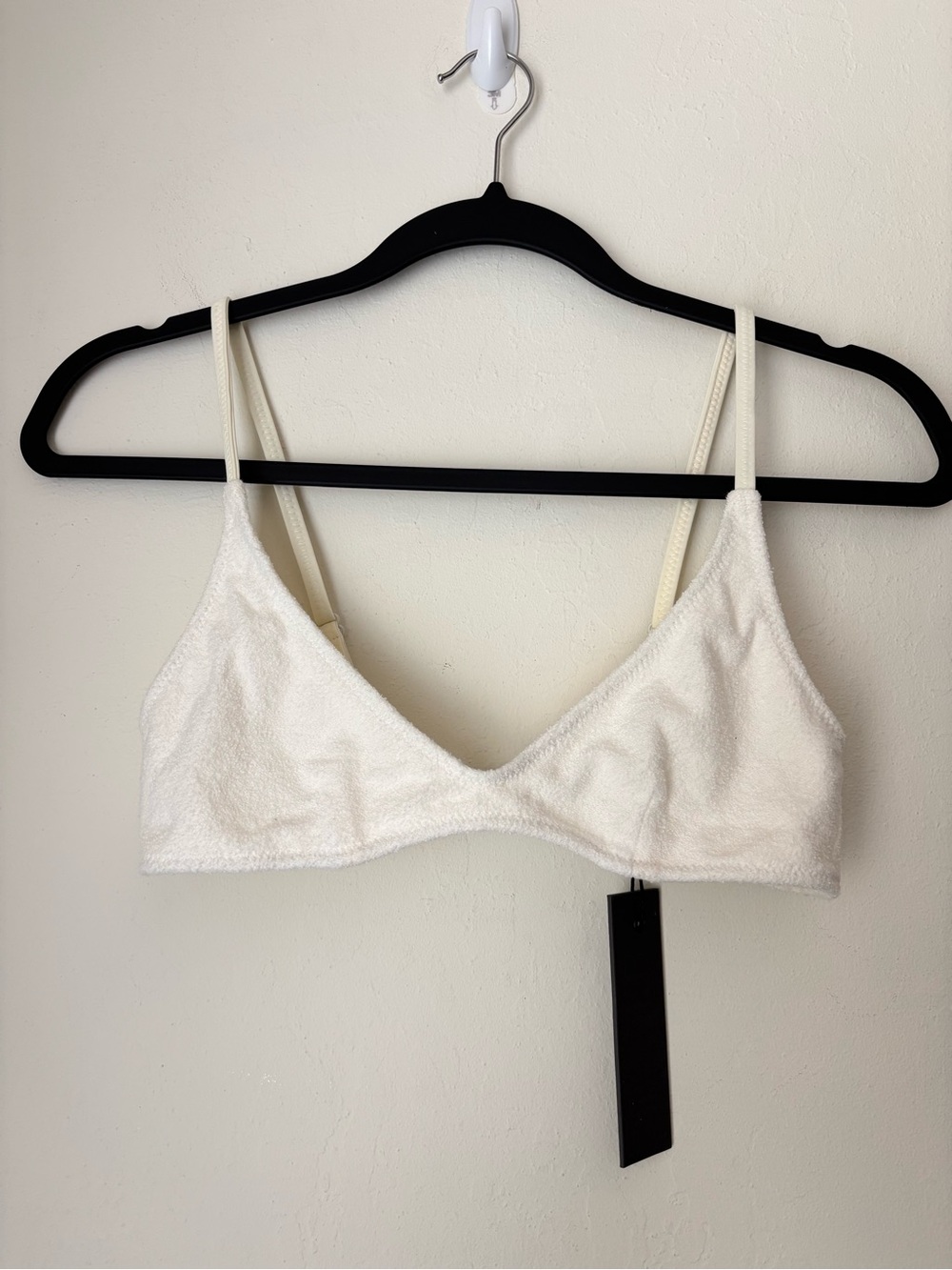 TRIANGL Maia Terry Towelling Scoop Bikini Top in Coconut Size Small+ NEW Beach